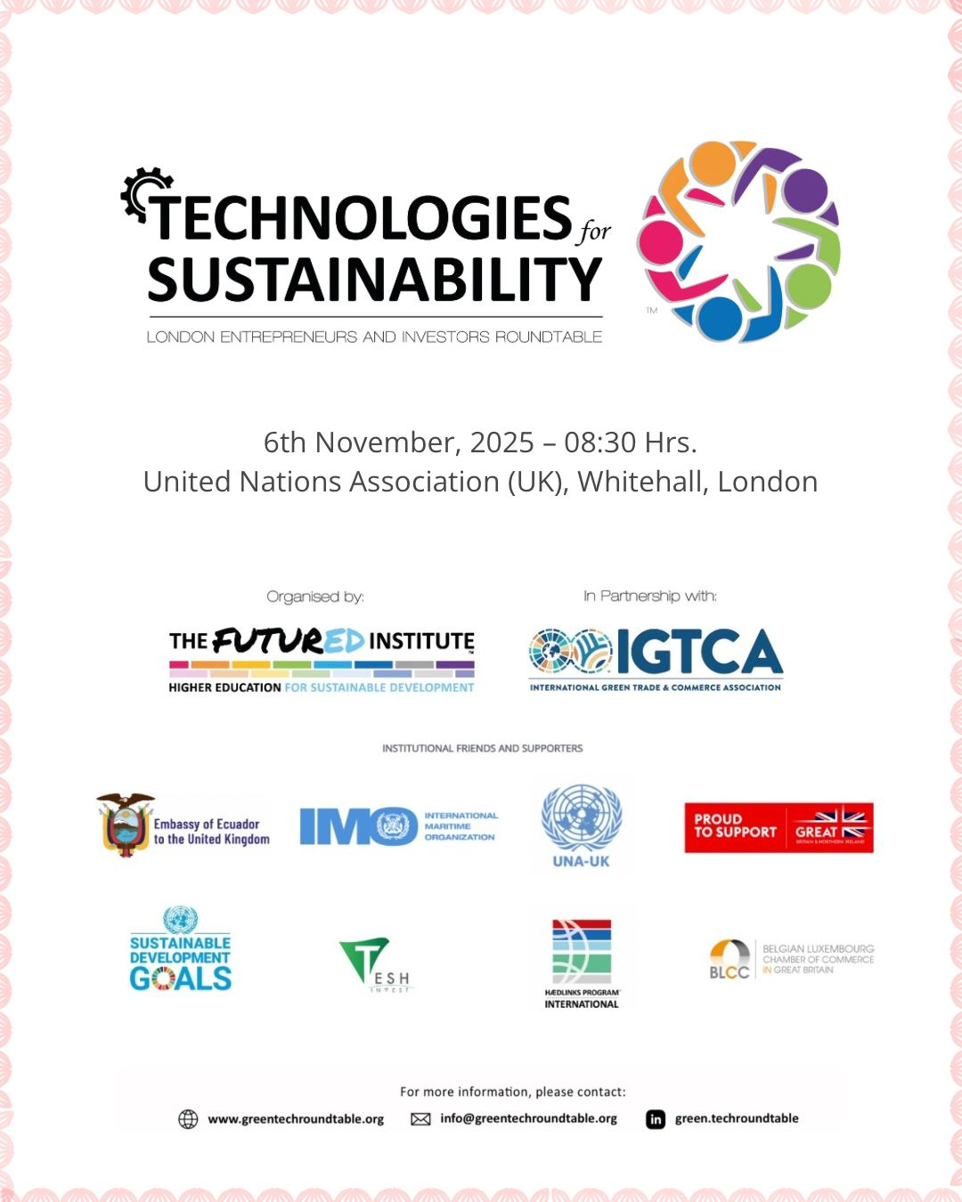 Technologies for Sustainability – London Entrepreneurs & Investors Roundtable